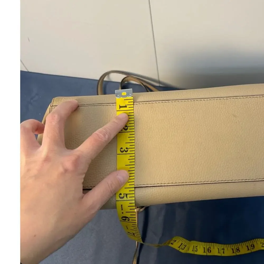 Michael‎ Kors Kimly Large Bonded Tote Bag Beige Pebbled Leather 35H9GKFT9T
